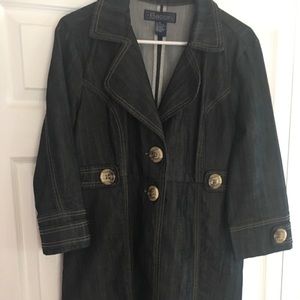 Baccini Black Denim Coat